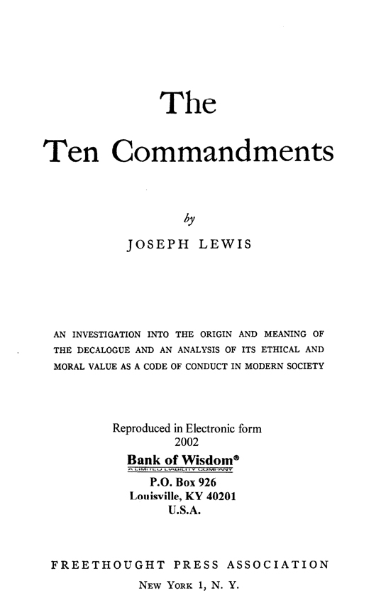 (image for) The Ten Commandments